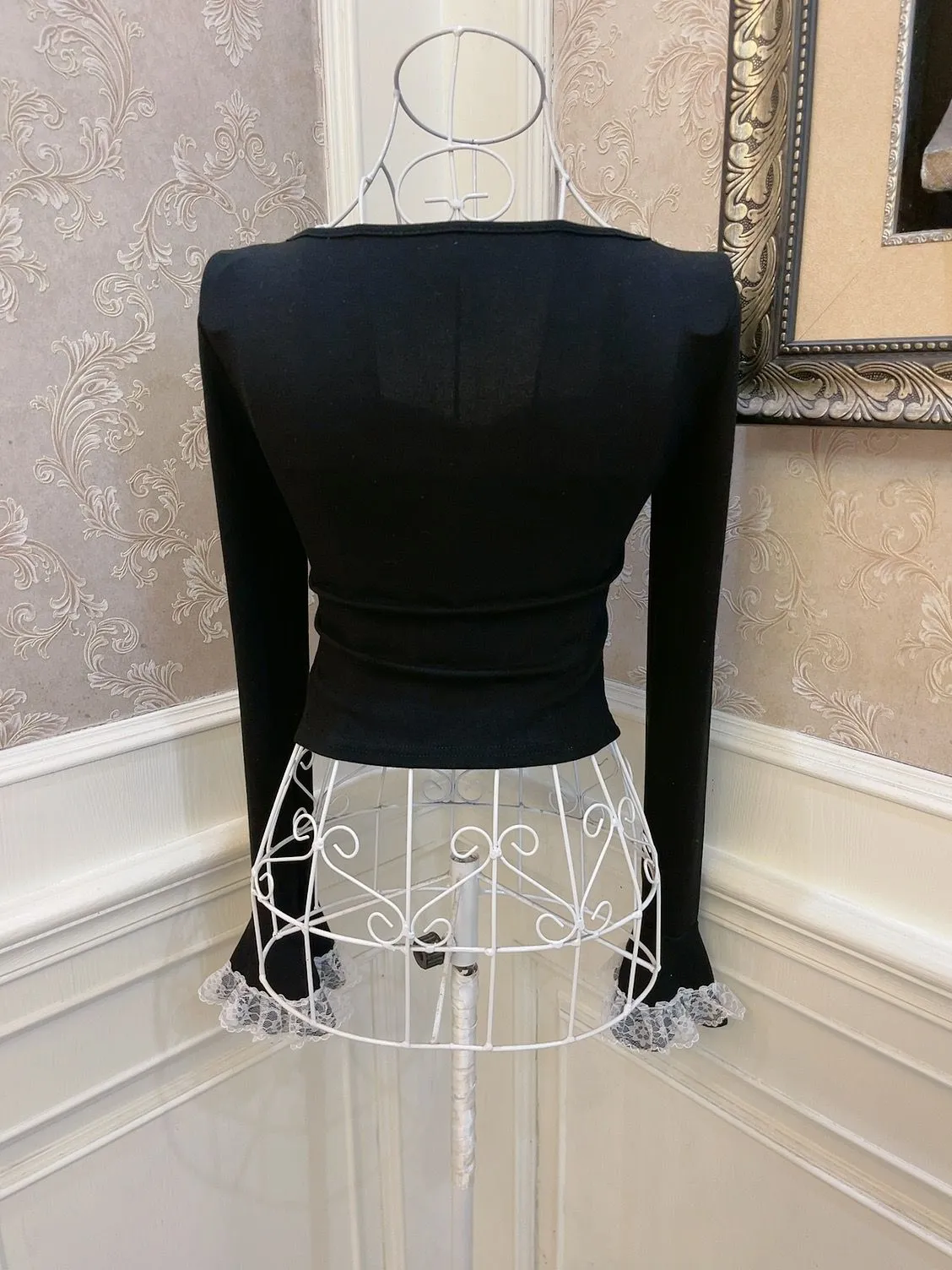 Sweetheart Princess Luxurious Beads White Black Blue Top