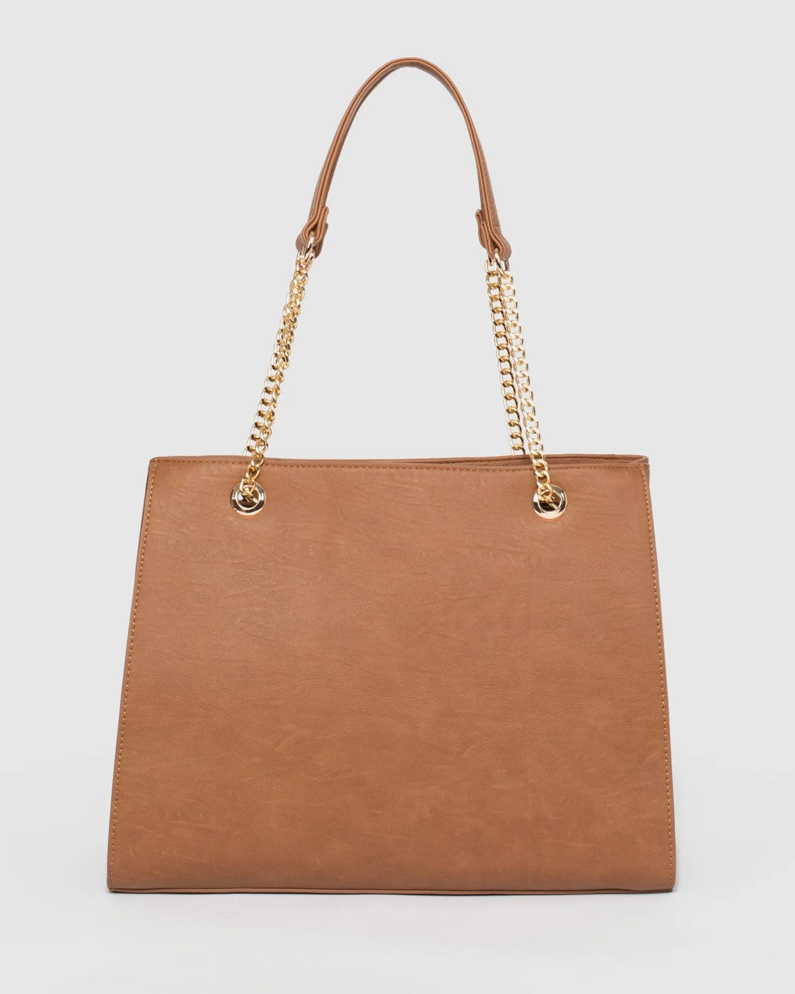 Tan Megan Chain Tote Bag