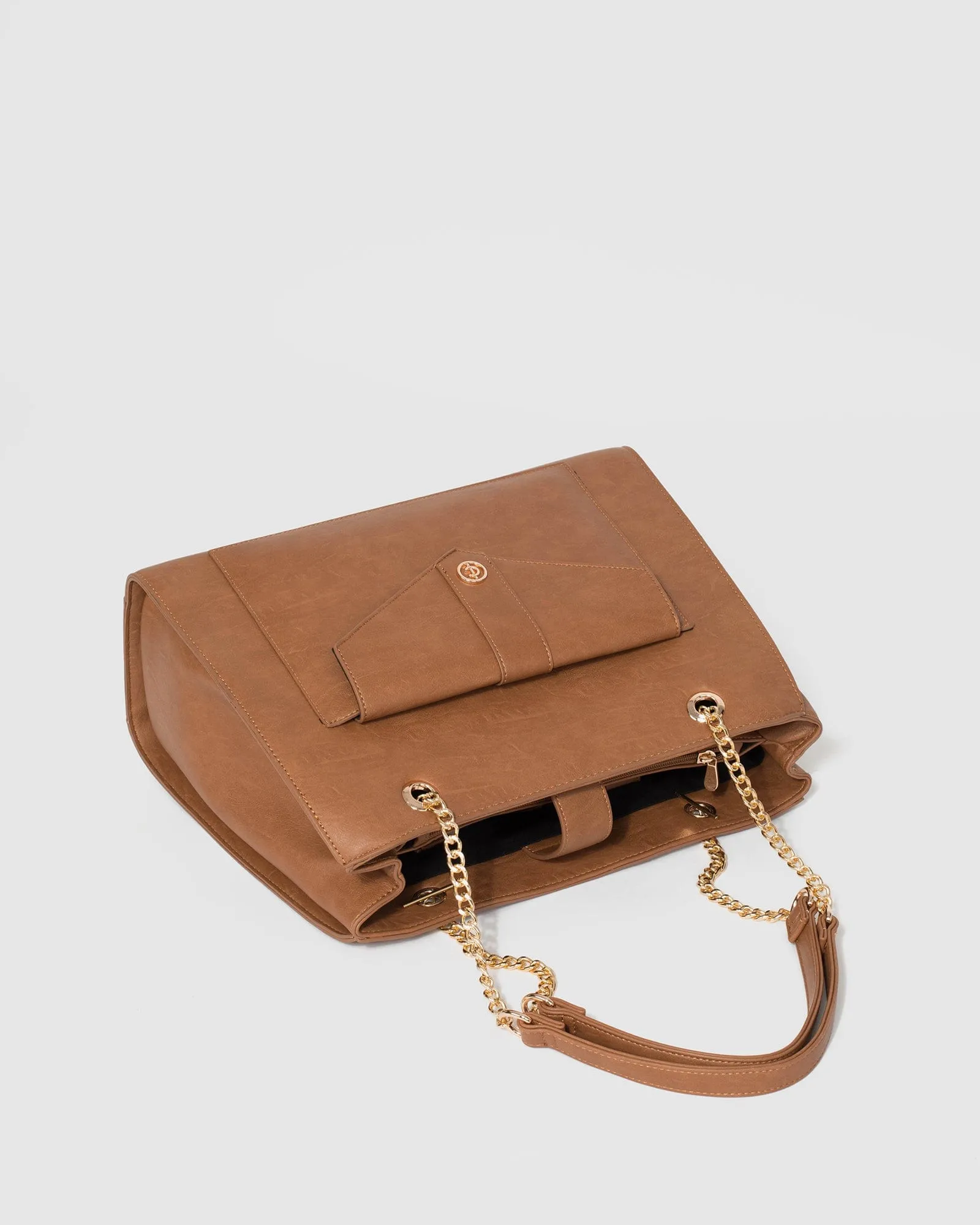 Tan Megan Chain Tote Bag