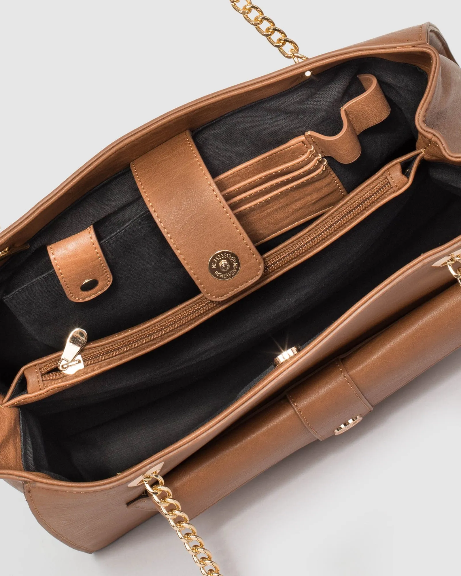 Tan Megan Chain Tote Bag