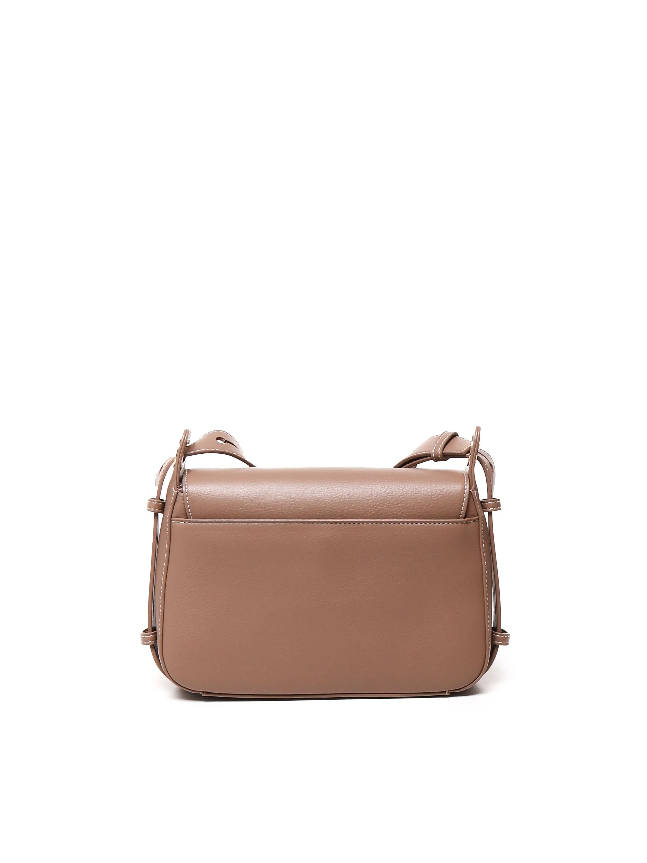 Taupe Leather Shoulder Bag with Strap