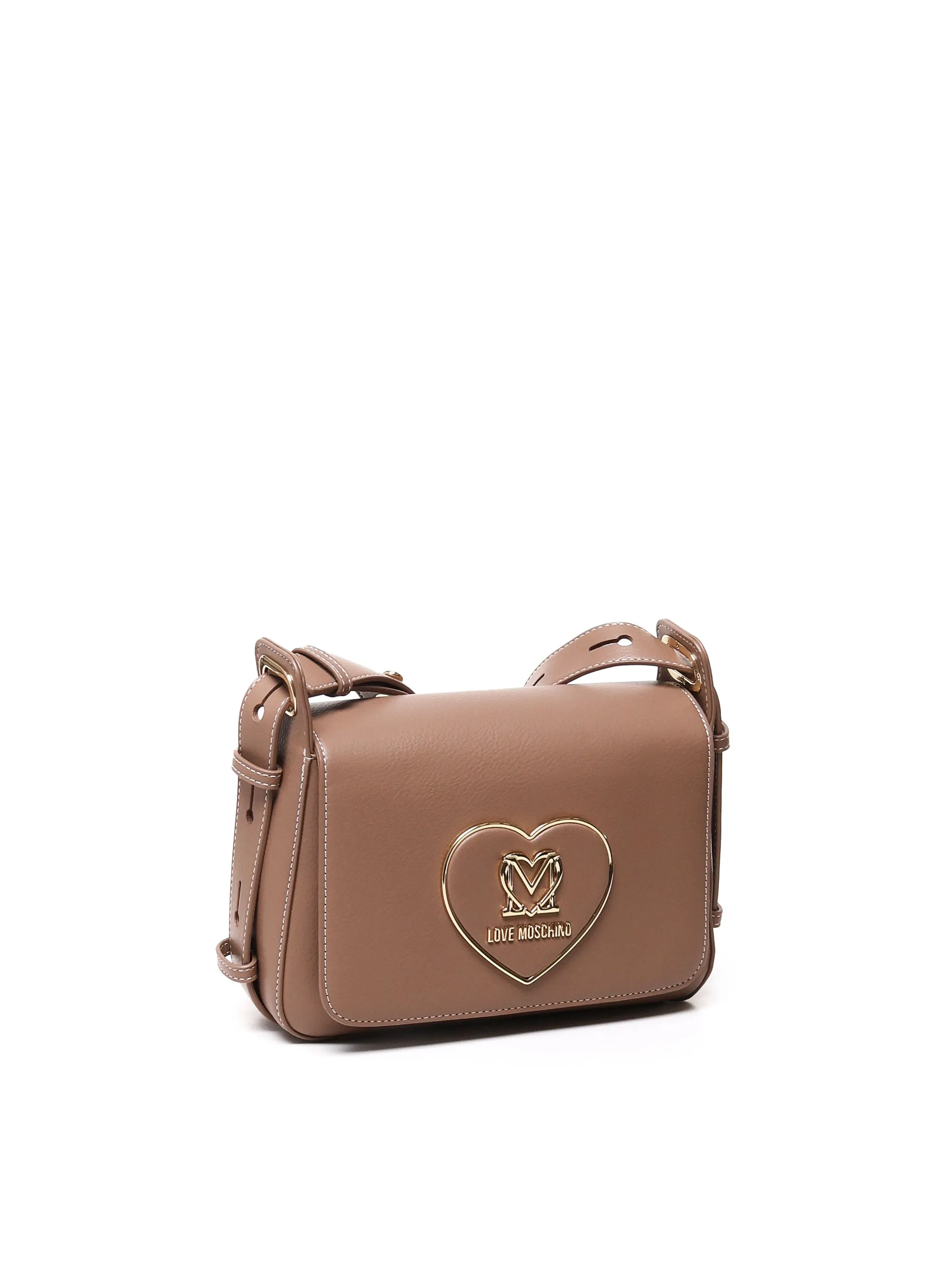 Taupe Leather Shoulder Bag with Strap