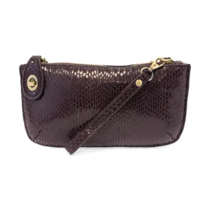 Vera Python Crossbody Wristlet Clutch in Dark Purple