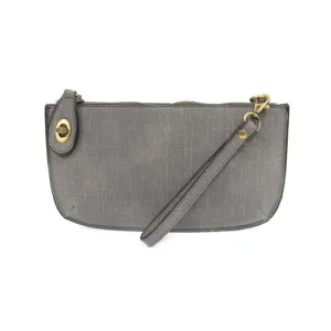 Vera Soft Linen Crossbody Wristlet Clutch in Grey