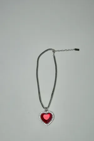 Vetements Crystal Heart Necklace