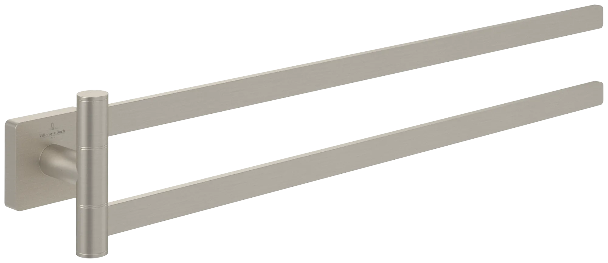 Villeroy & Boch Elements Striking Double Arm Towel Towel Holder Brushed Nickel