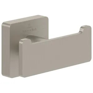 Villeroy & Boch Elements Striking Double Robe Hook in Brushed Nickel - TVA15201200064