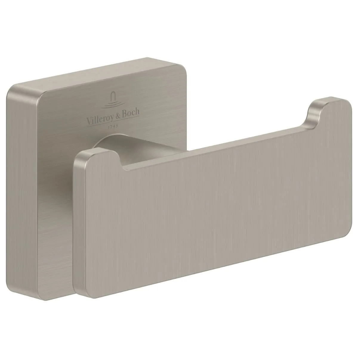 Villeroy & Boch Elements Striking Double Robe Hook in Brushed Nickel - TVA15201200064