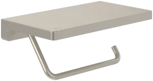 Villeroy & Boch Elements Striking Toilet Roll Holder with Shelf Brushed Nickel
