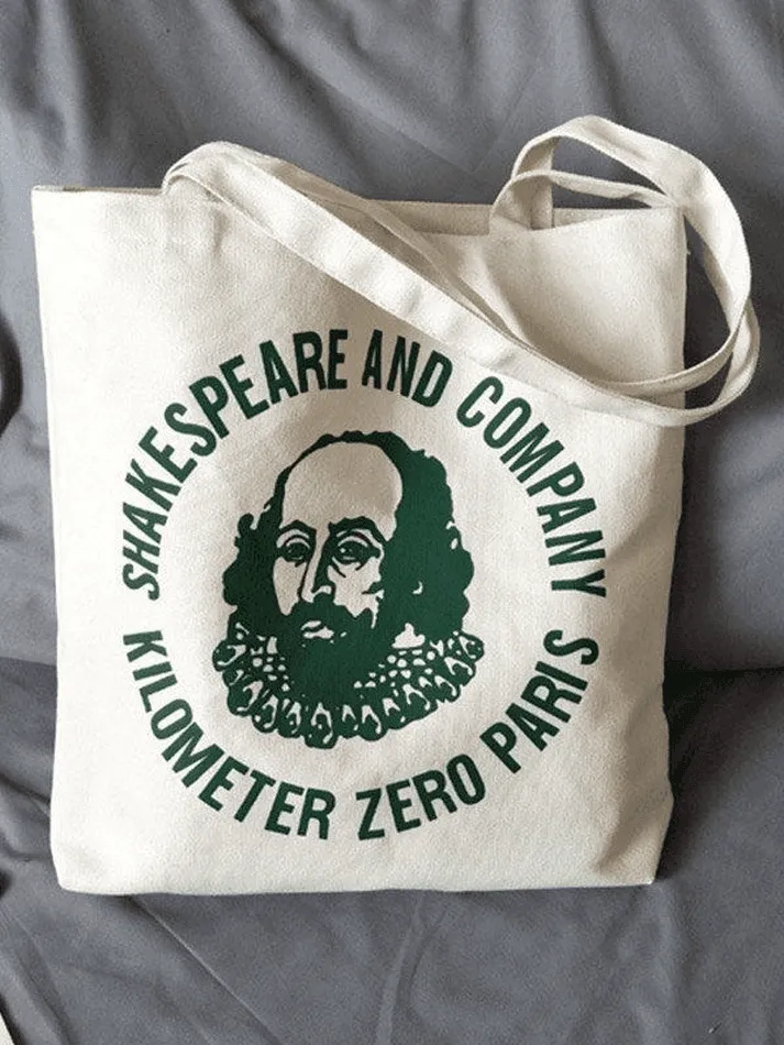 Vintage Print Canvas Shopper Bag
