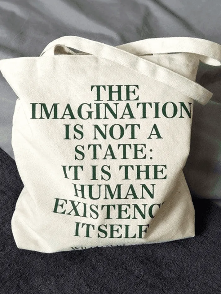 Vintage Print Canvas Shopper Bag
