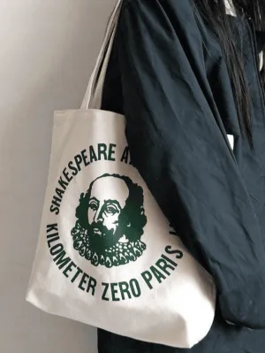 Vintage Print Canvas Shopper Bag
