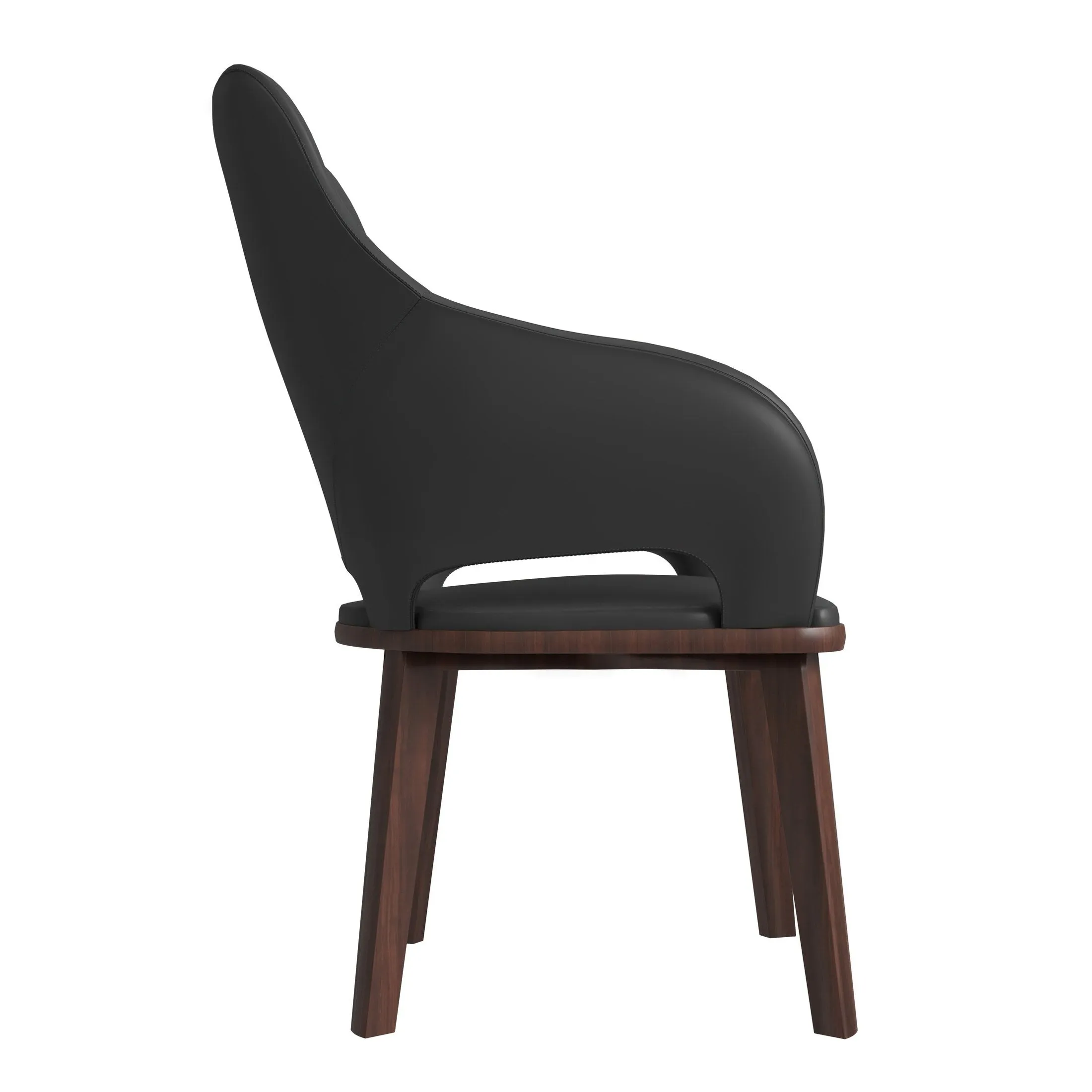 Vivara Collection Dining Chair Upholstered in Leather with Rubberwood Base Set of 2