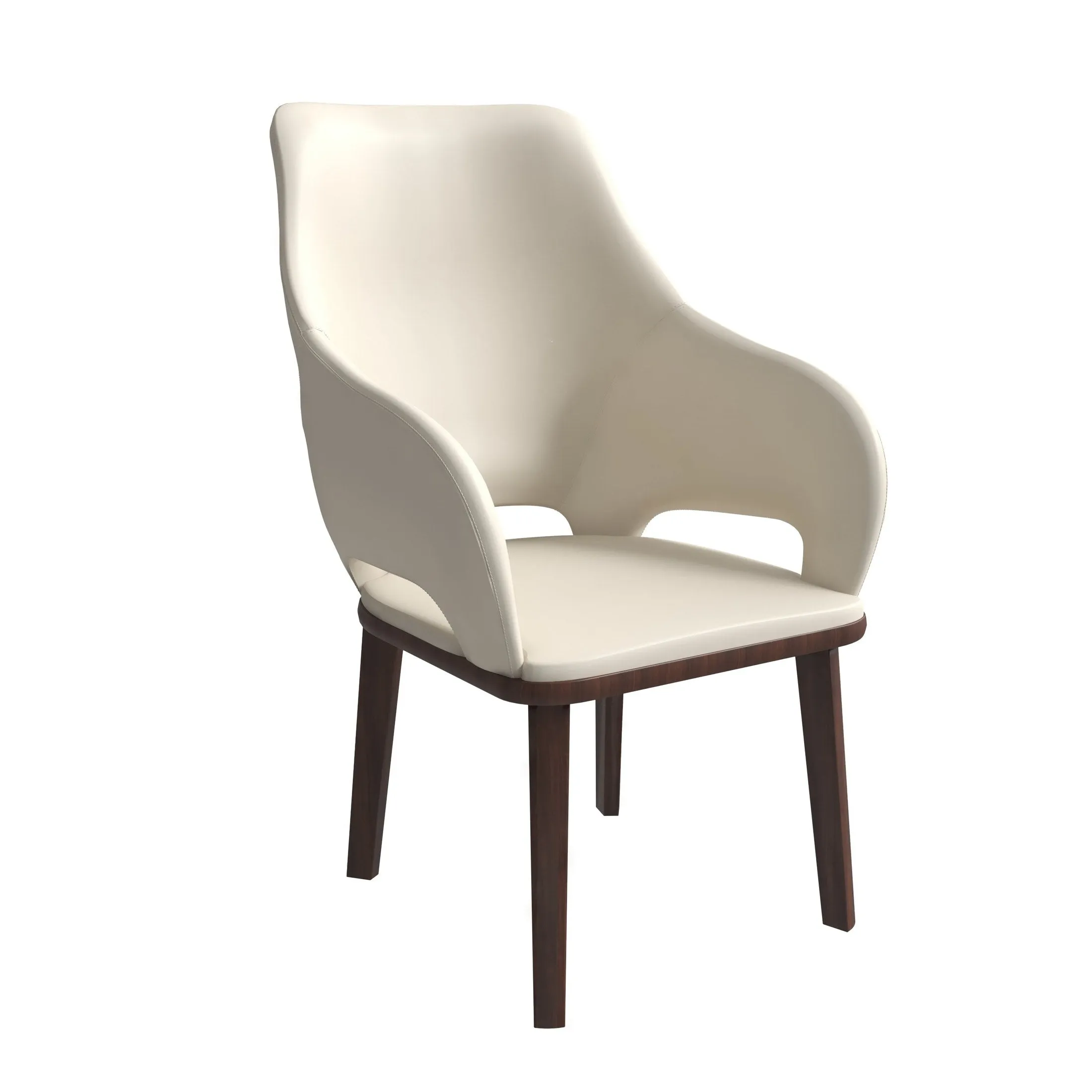 Vivara Collection Dining Chair Upholstered in Leather with Rubberwood Base Set of 2