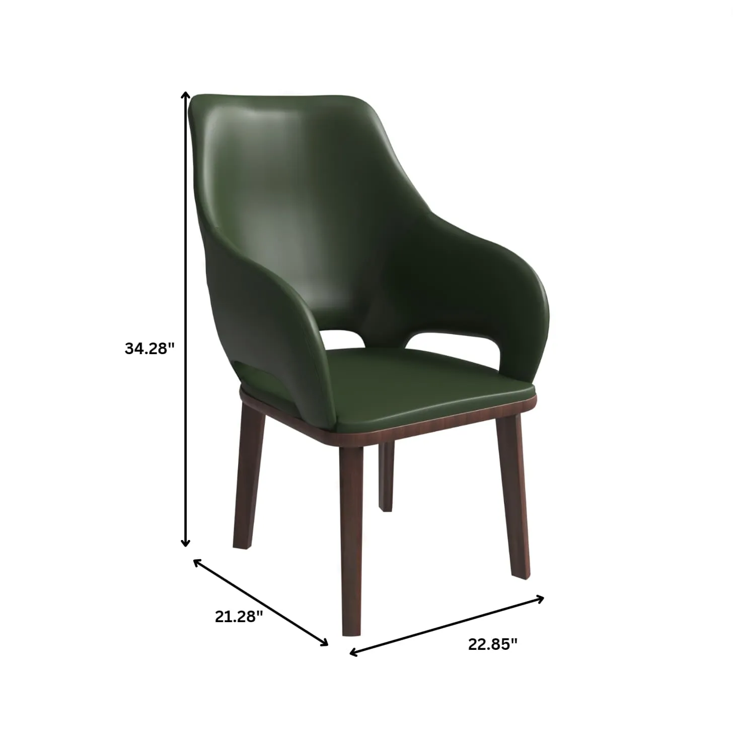Vivara Collection Dining Chair Upholstered in Leather with Rubberwood Base Set of 2