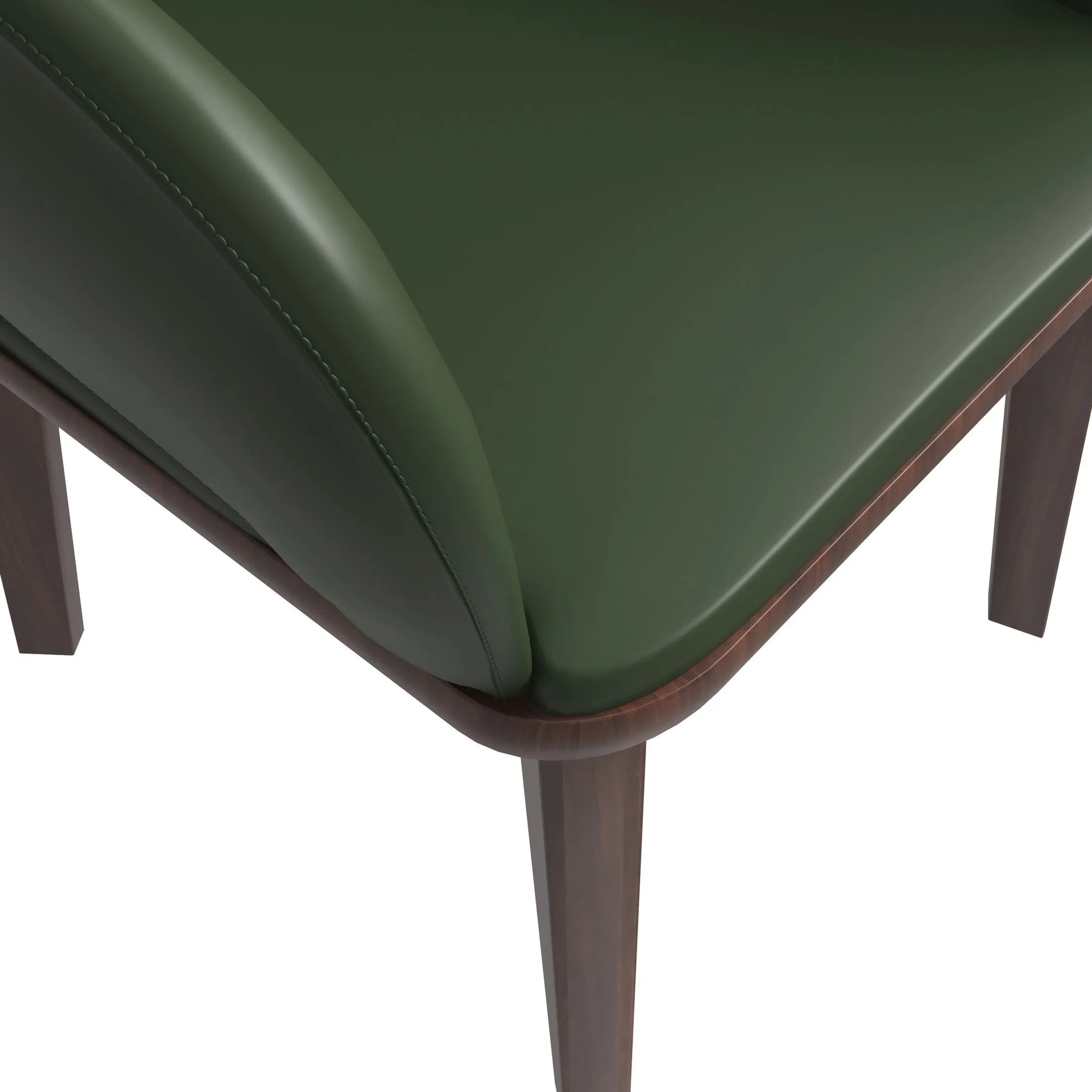 Vivara Collection Dining Chair Upholstered in Leather with Rubberwood Base Set of 2