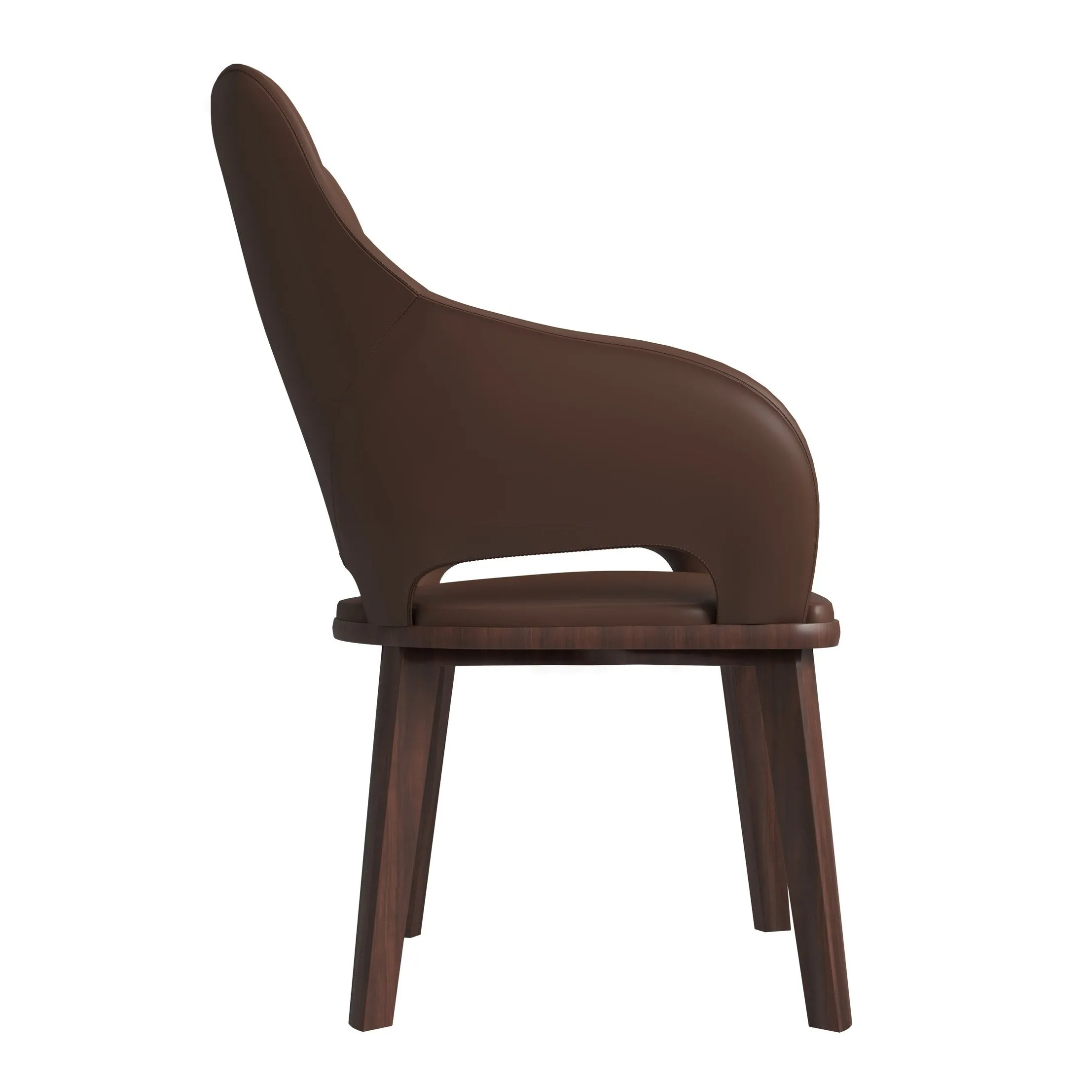 Vivara Collection Dining Chair Upholstered in Leather with Rubberwood Base Set of 2