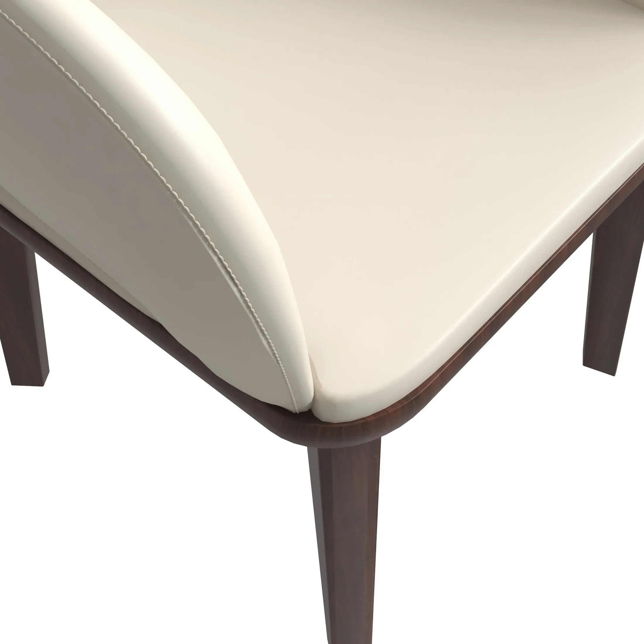 Vivara Collection Dining Chair Upholstered in Leather with Rubberwood Base Set of 2