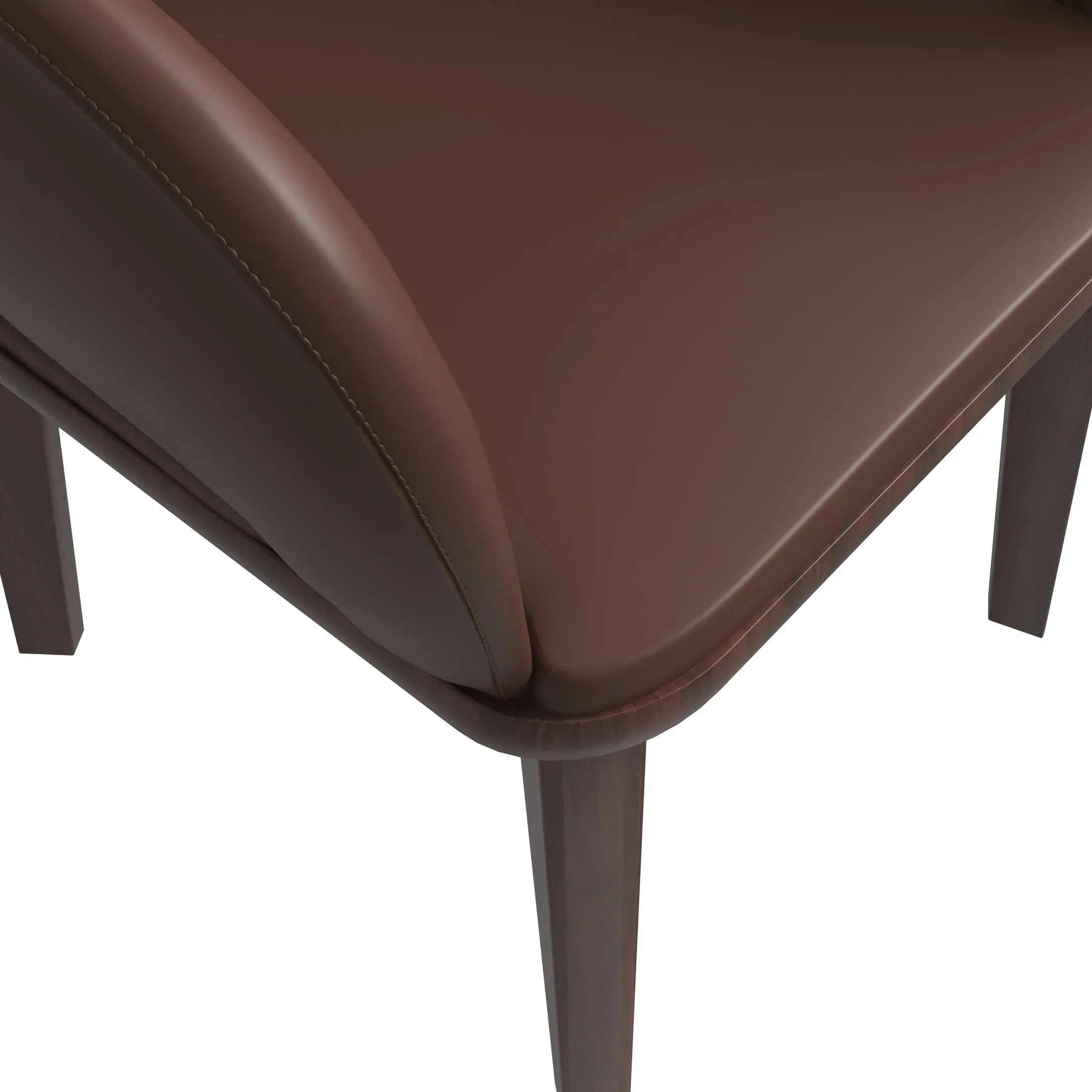 Vivara Collection Dining Chair Upholstered in Leather with Rubberwood Base Set of 2