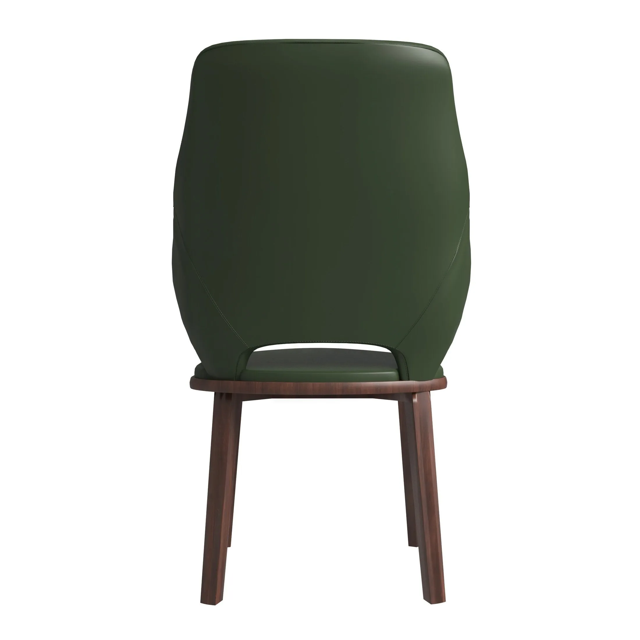 Vivara Collection Dining Chair Upholstered in Leather with Rubberwood Base Set of 2