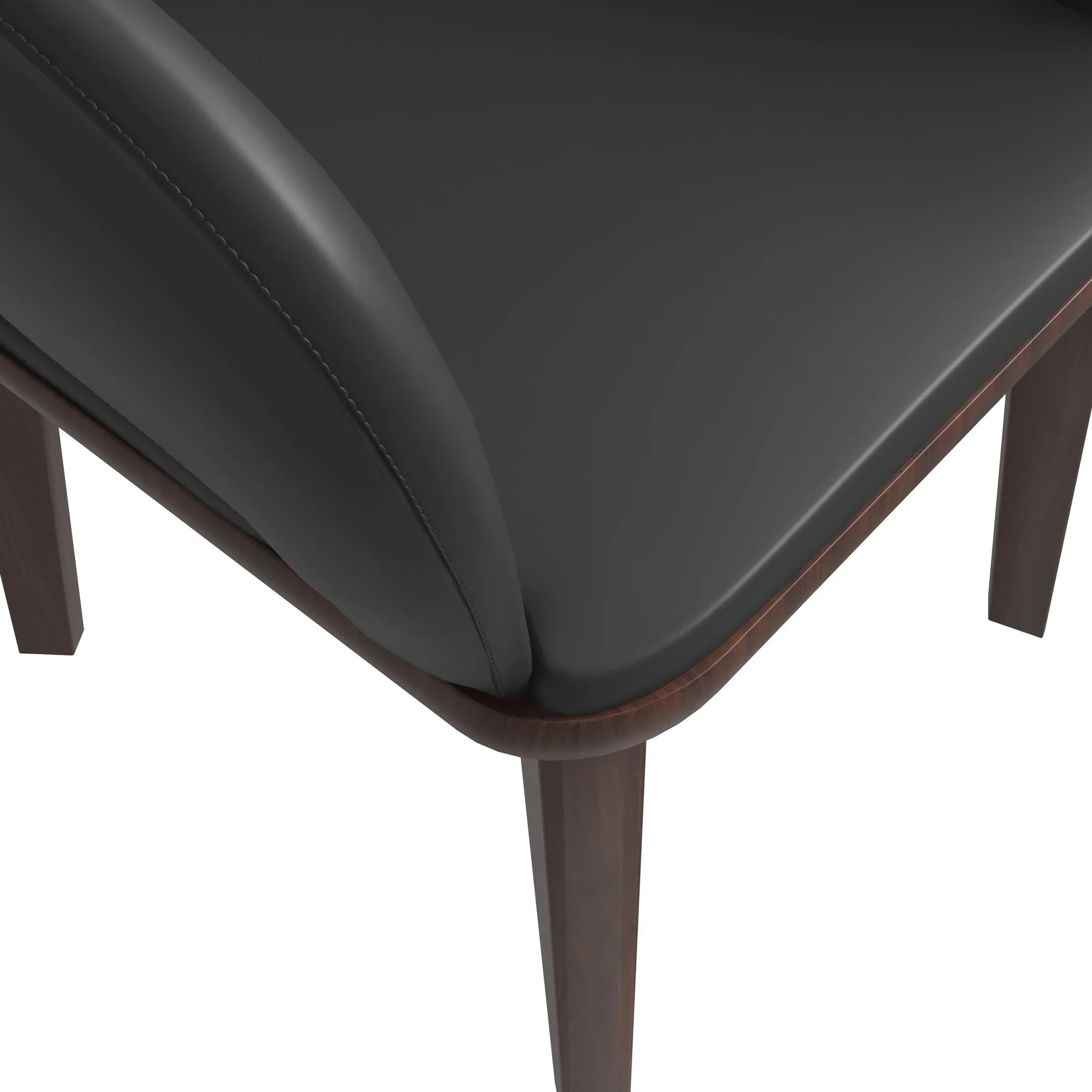Vivara Collection Dining Chair Upholstered in Leather with Rubberwood Base Set of 2