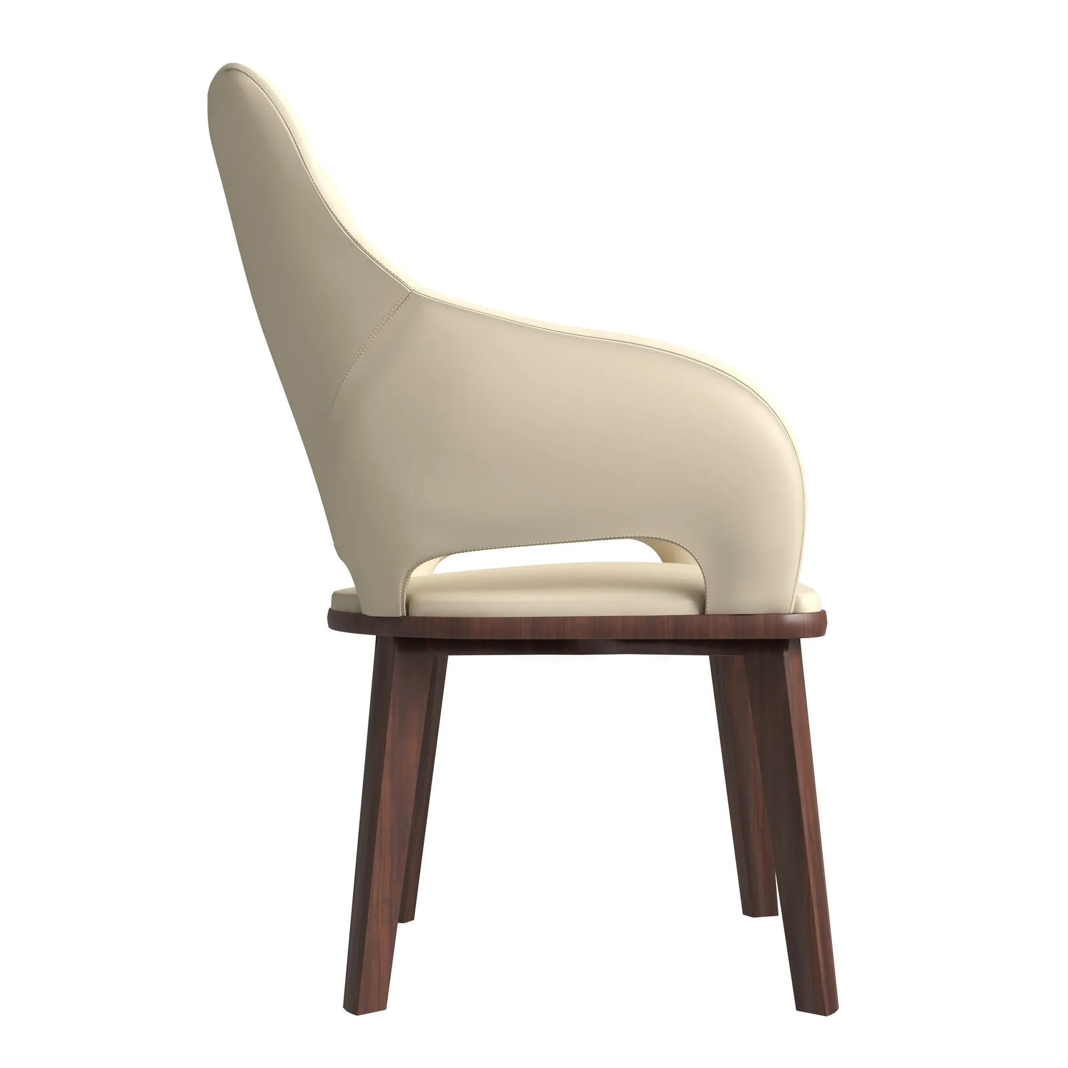 Vivara Collection Dining Chair Upholstered in Leather with Rubberwood Base Set of 2