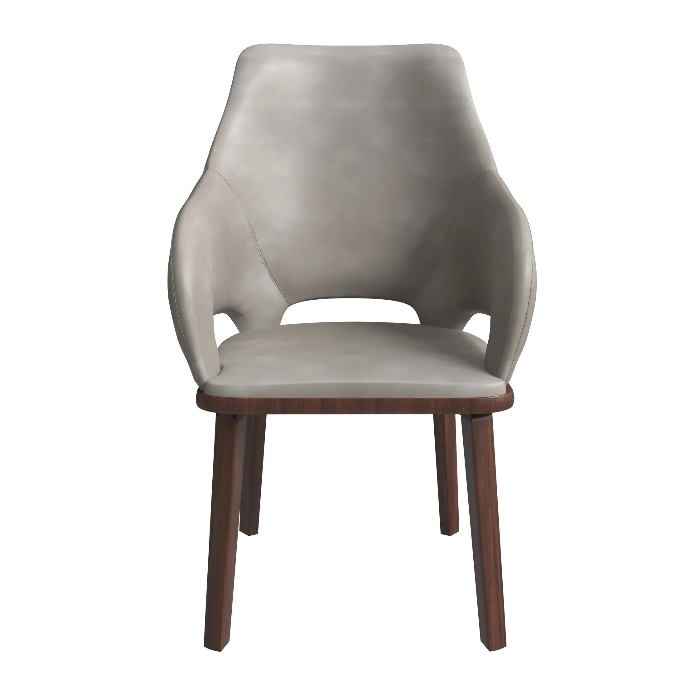 Vivara Collection Dining Chair Upholstered in Leather with Rubberwood Base Set of 2
