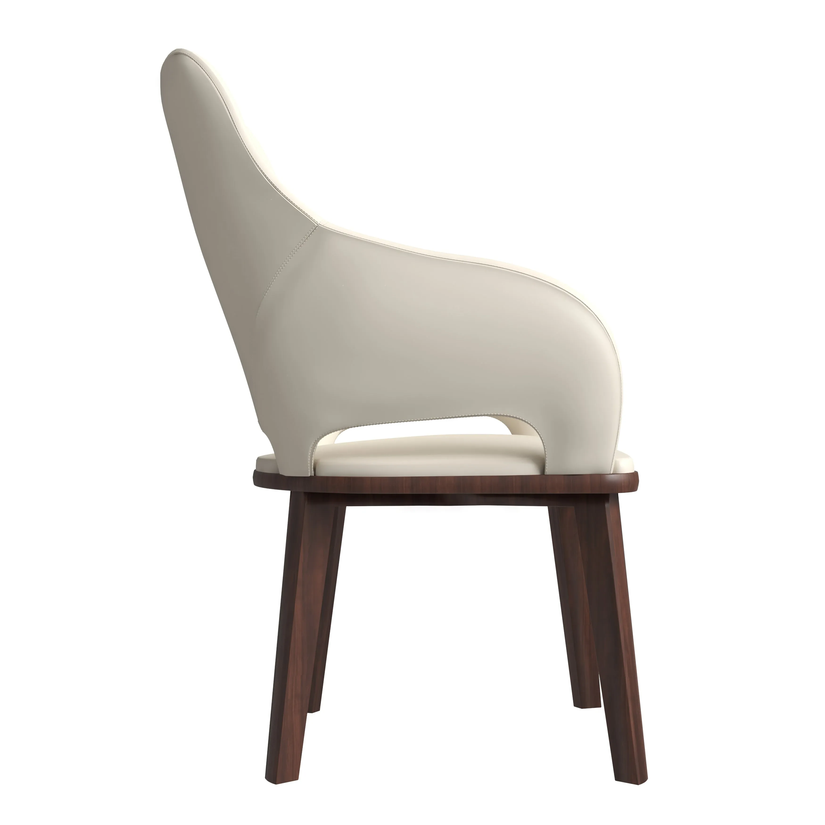 Vivara Collection Dining Chair Upholstered in Leather with Rubberwood Base Set of 2
