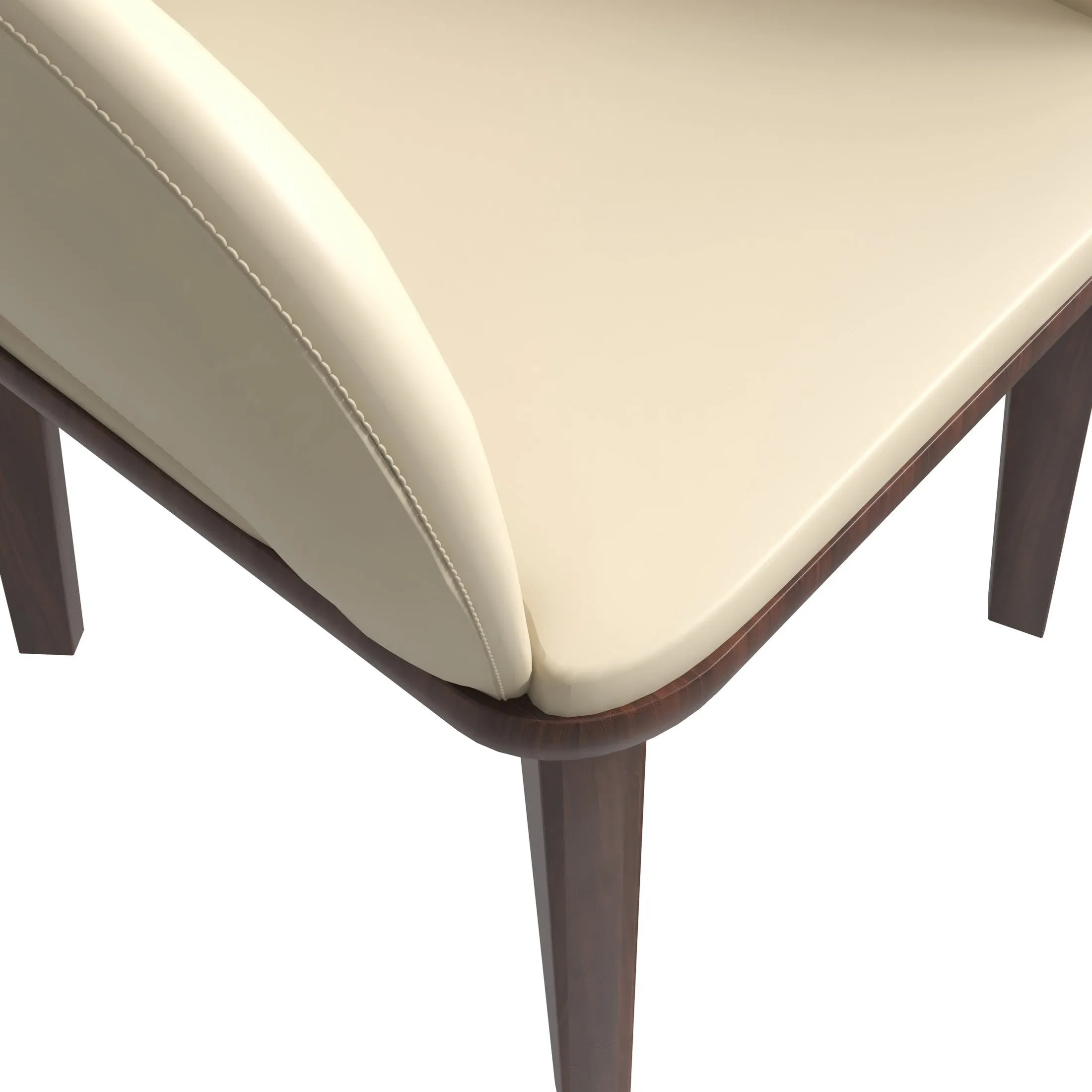 Vivara Collection Dining Chair Upholstered in Leather with Rubberwood Base Set of 2