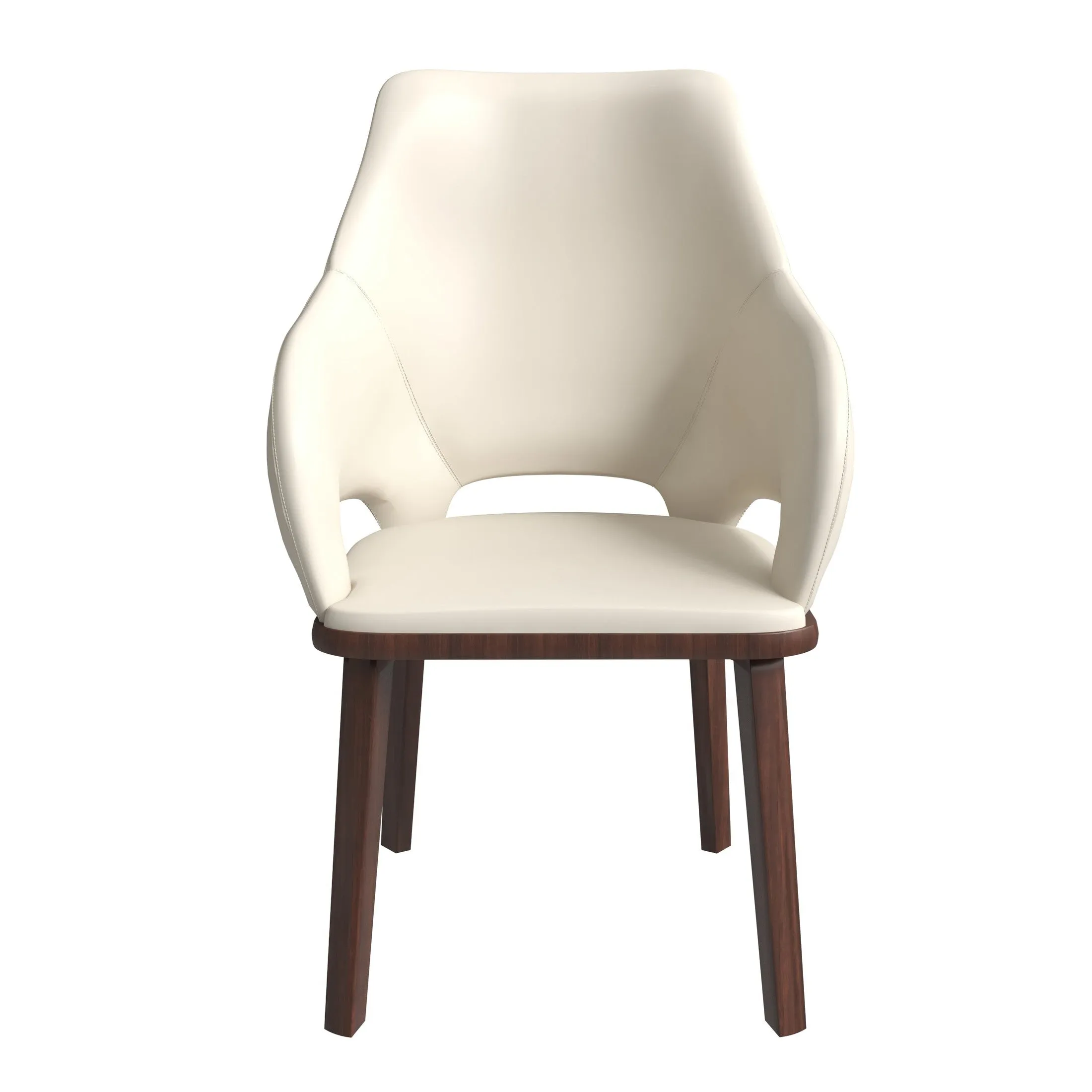 Vivara Collection Dining Chair Upholstered in Leather with Rubberwood Base Set of 2