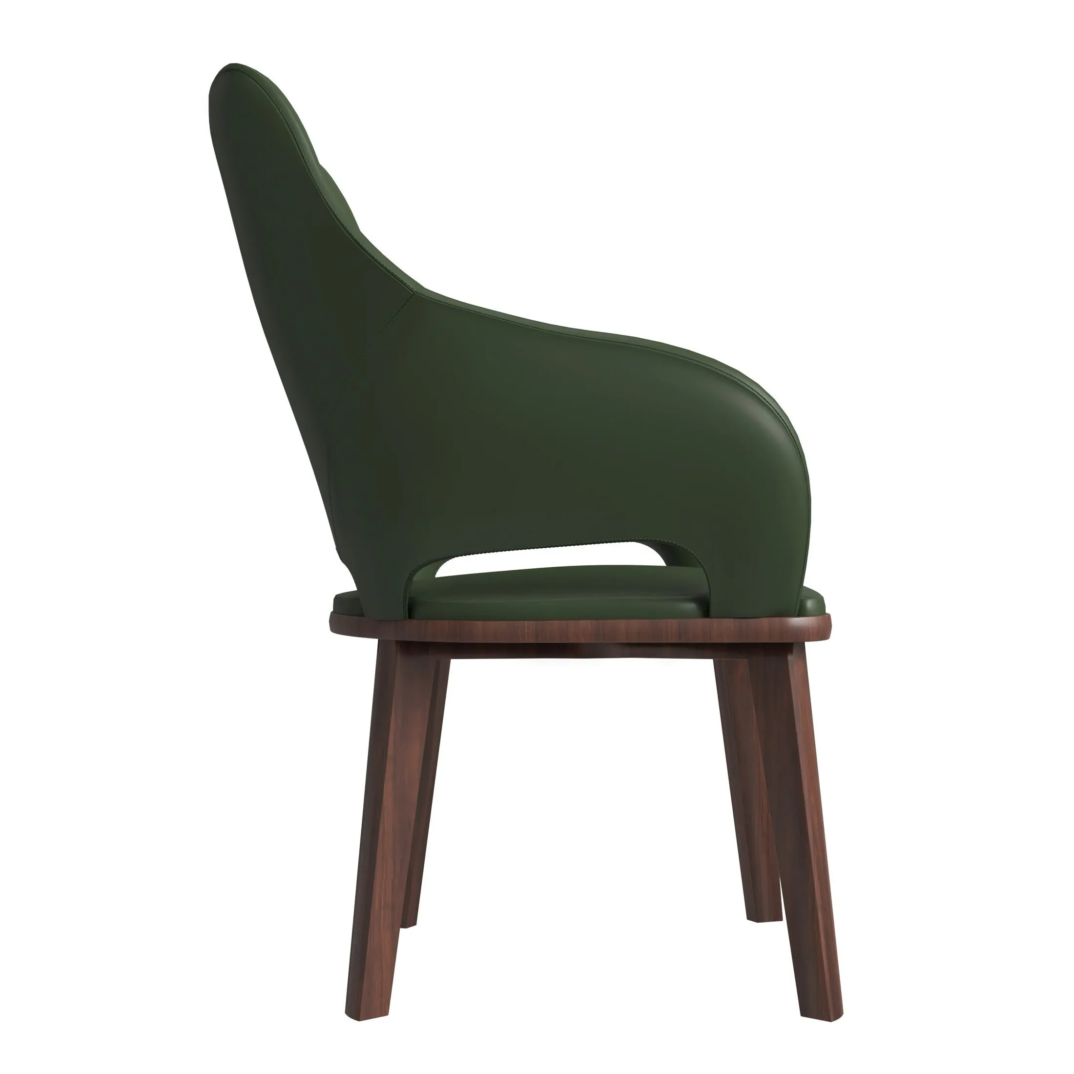 Vivara Collection Dining Chair Upholstered in Leather with Rubberwood Base Set of 2