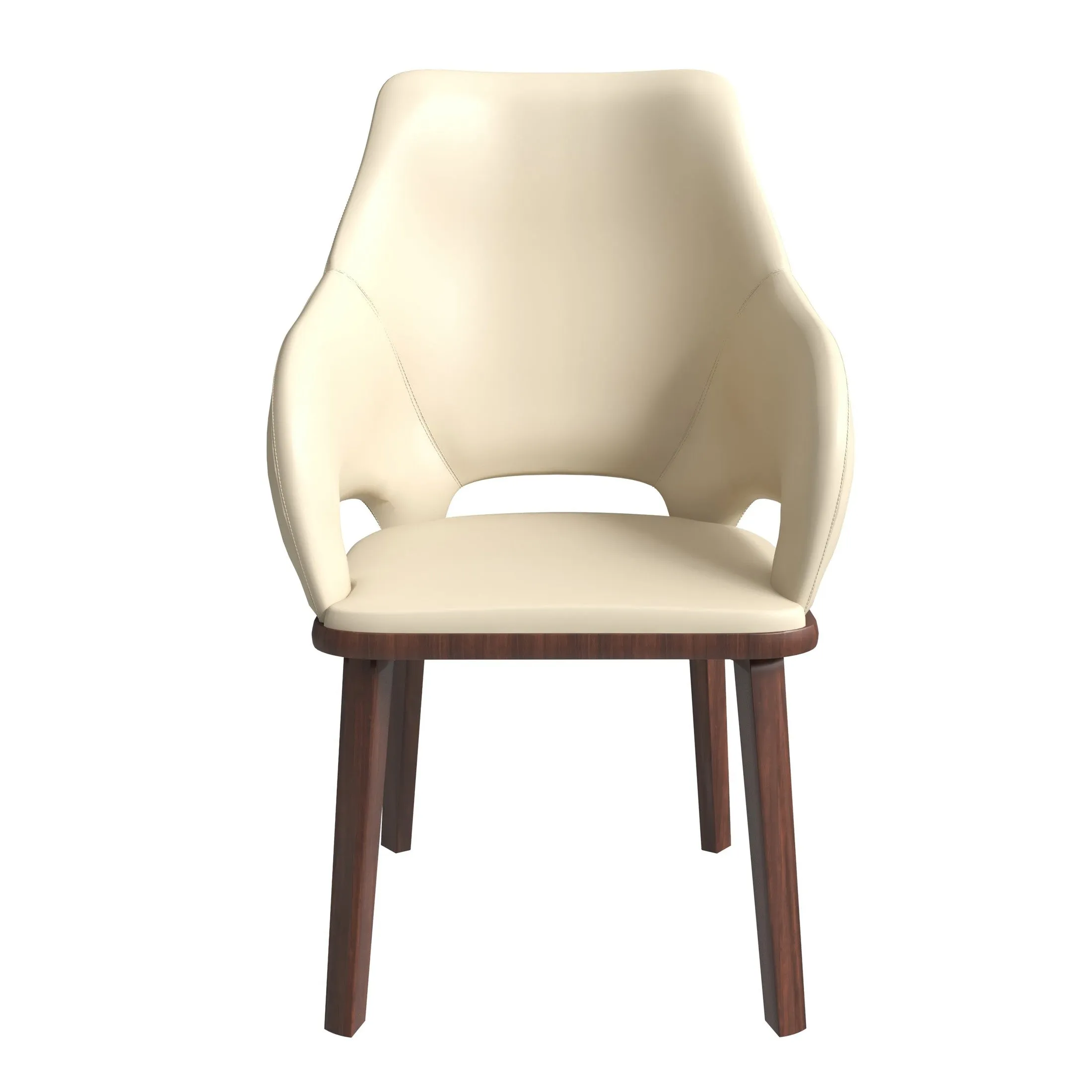 Vivara Collection Dining Chair Upholstered in Leather with Rubberwood Base Set of 2