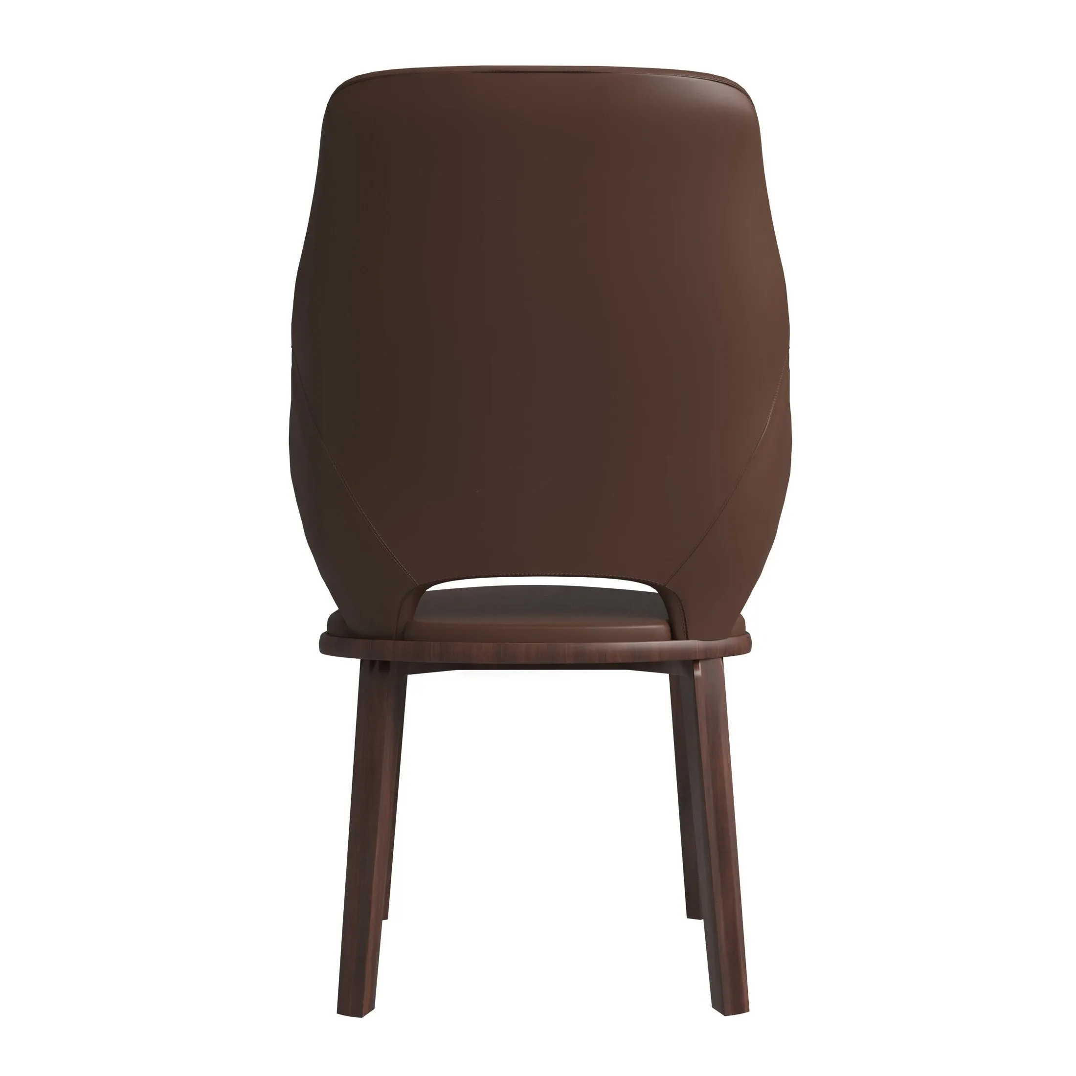 Vivara Collection Dining Chair Upholstered in Leather with Rubberwood Base Set of 2