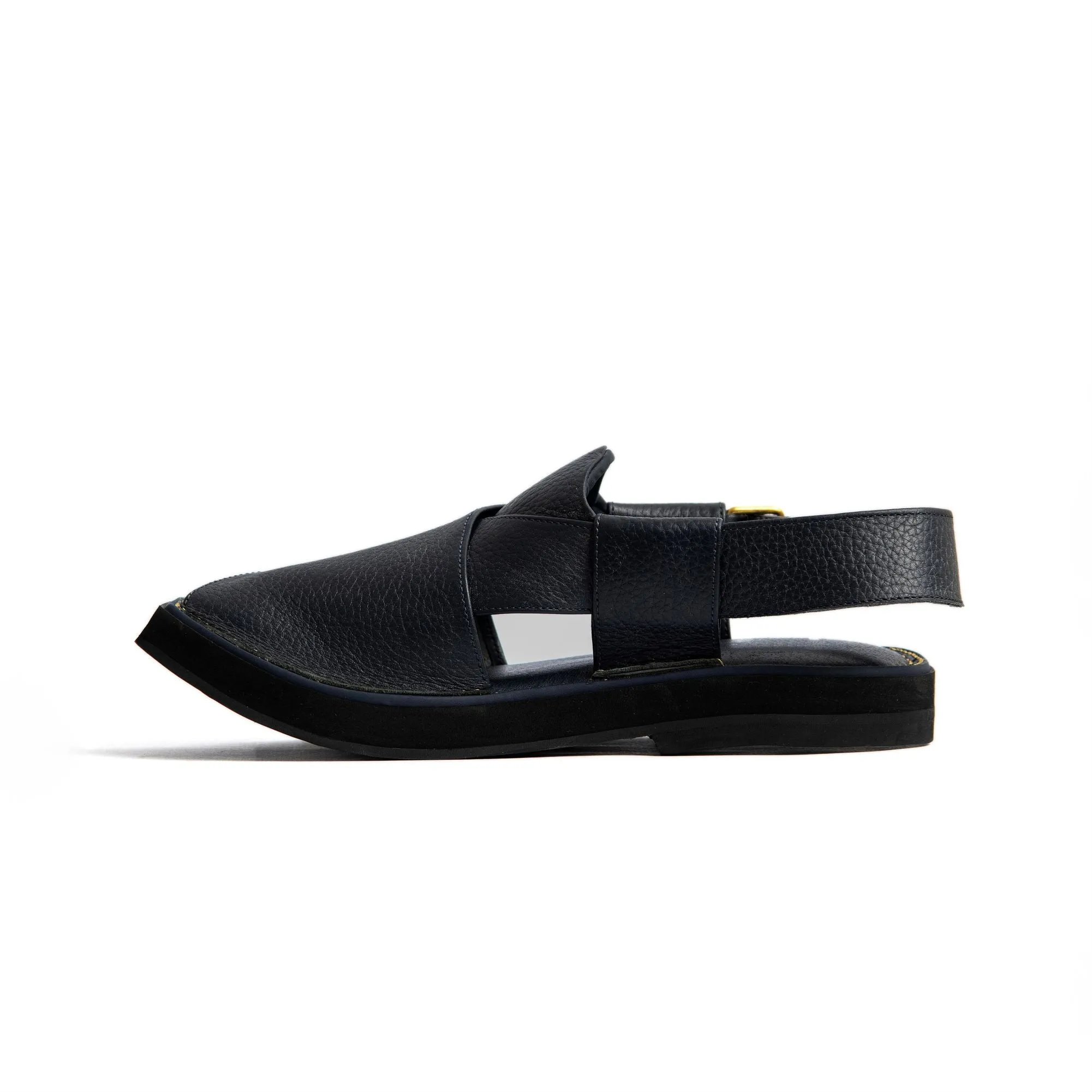 Walkway - Luxurious Grain Leather Kaptan Chappal (Blue)