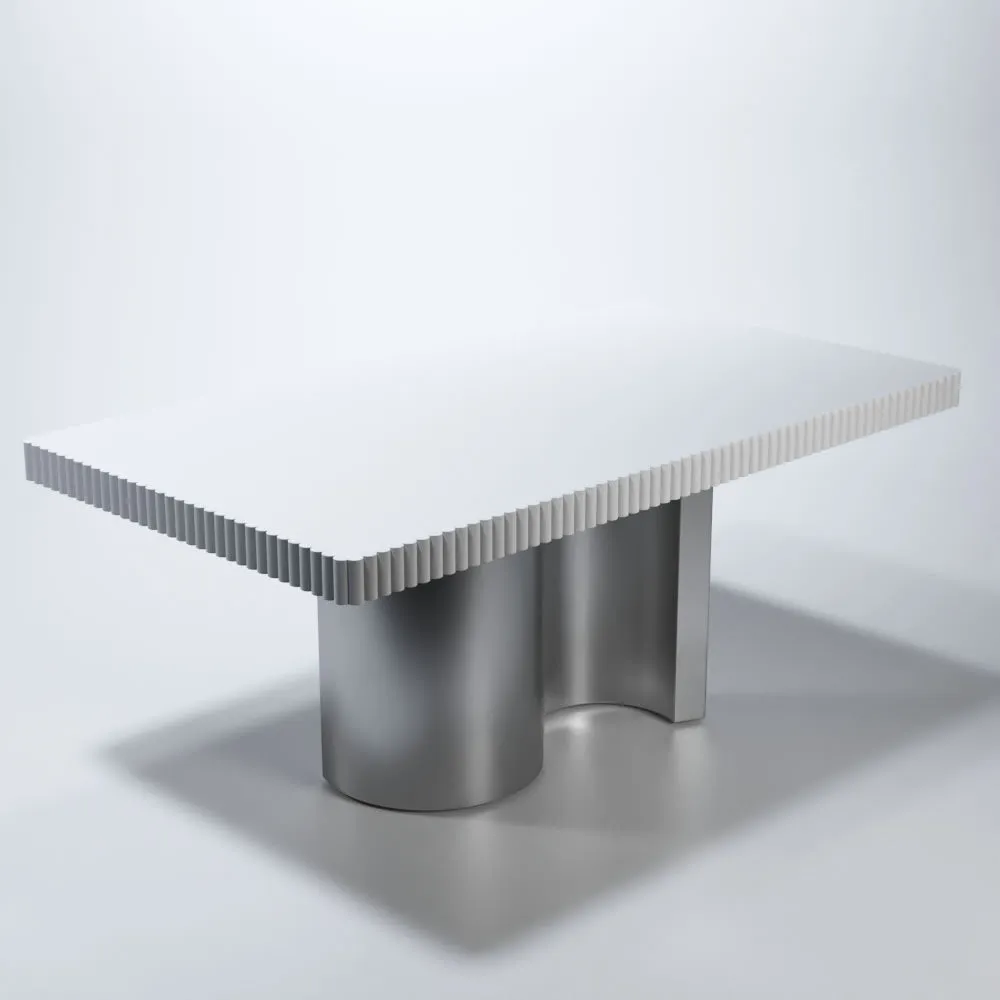 Wave White Modern Luxury Dining Set, made in Spain