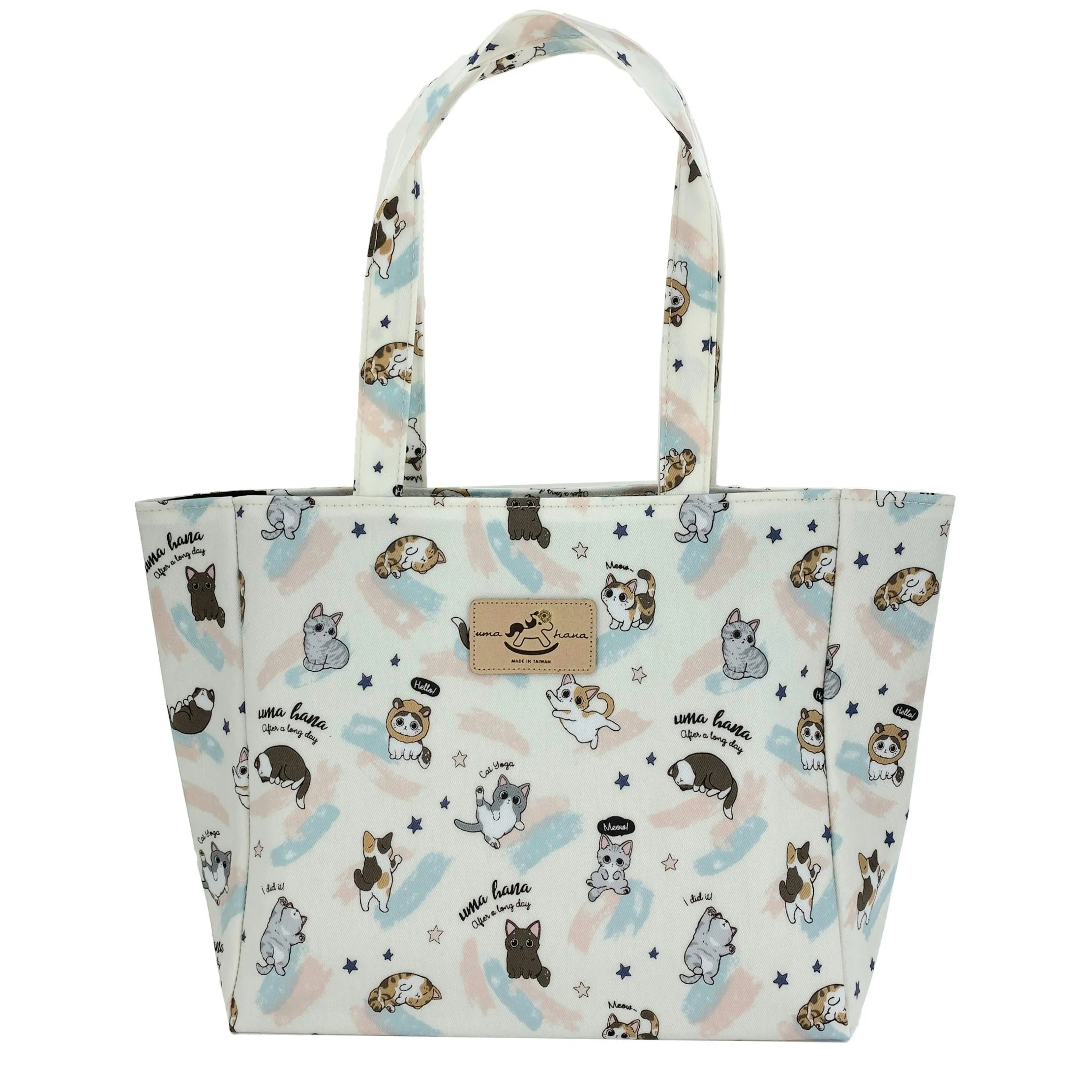 White Cat Yoga Medium Tote