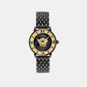 Women Black Analog Stainless Steel Watch VE2R00422