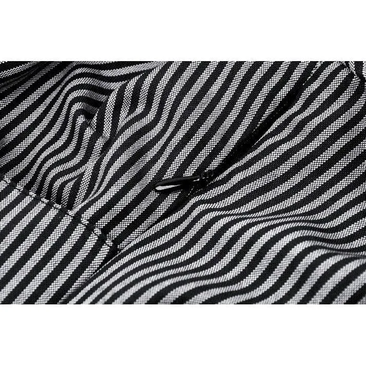Women's Gothic Lolita Bat Striped Short Dress Gray White