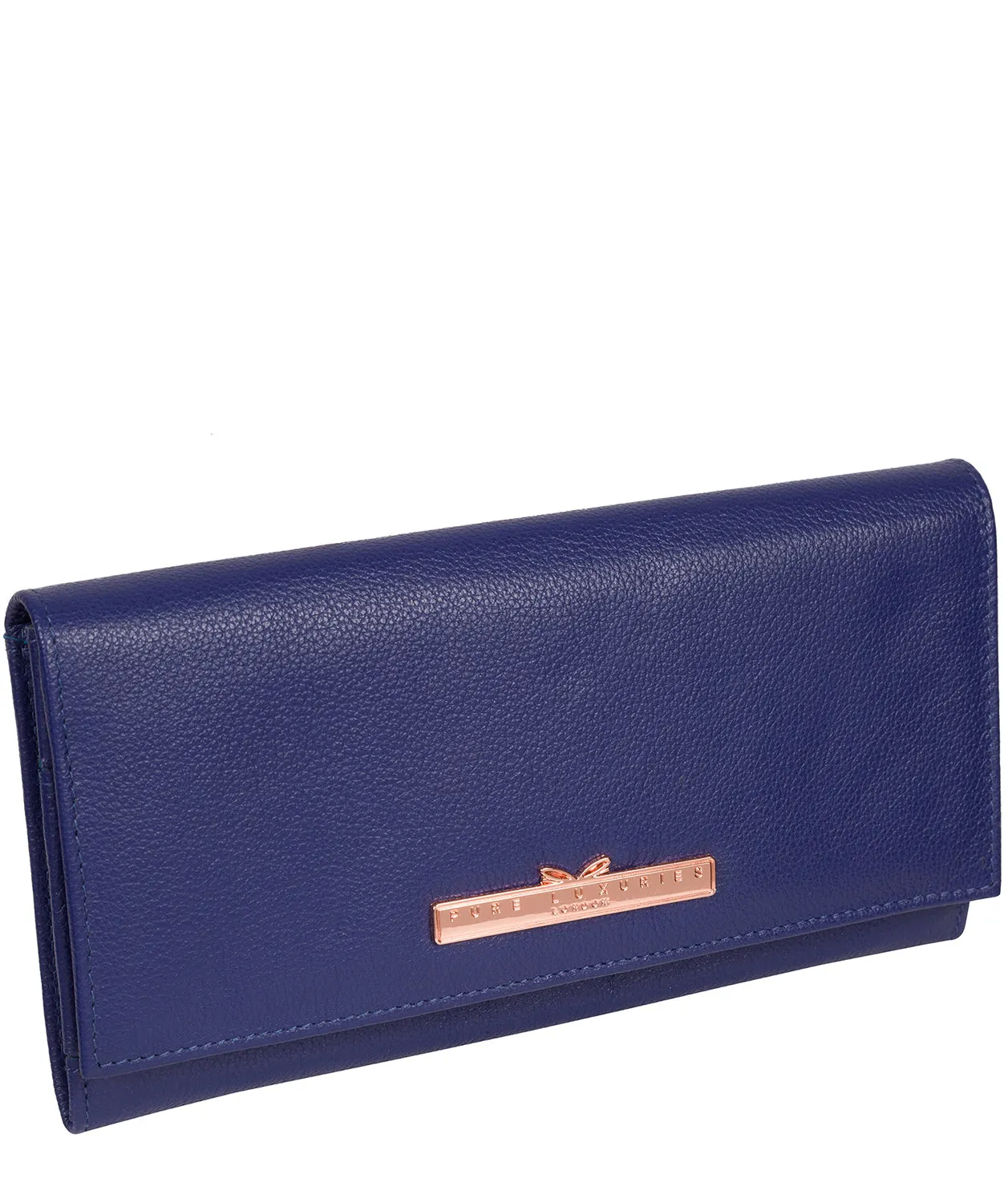 'Wren' Navy Blue Leather Purse