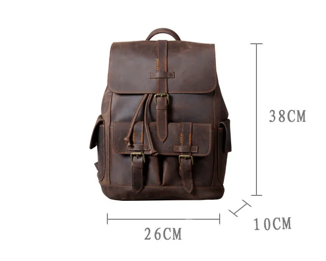 YAAGLE High Quality Genuine Leather Outdoor Backpack YG1112