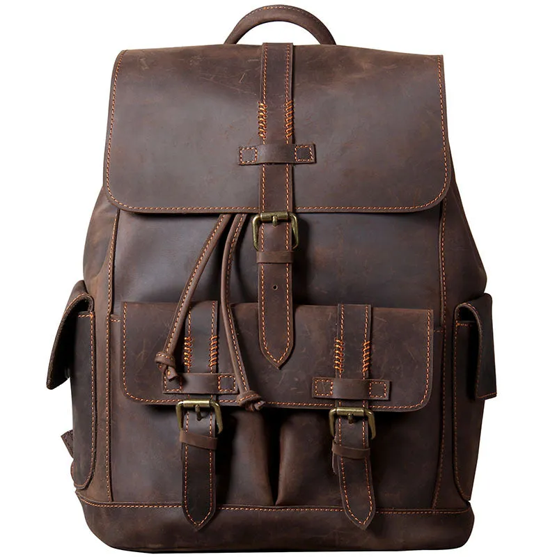 YAAGLE High Quality Genuine Leather Outdoor Backpack YG1112
