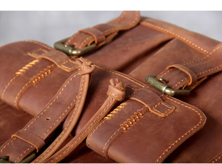 YAAGLE High Quality Genuine Leather Outdoor Backpack YG1112