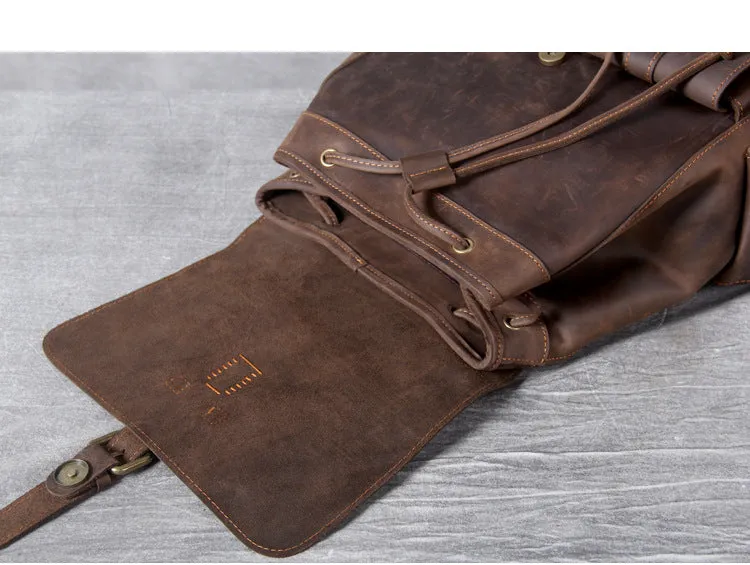 YAAGLE High Quality Genuine Leather Outdoor Backpack YG1112