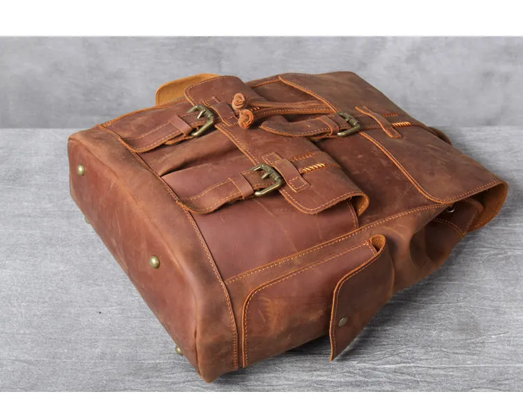 YAAGLE High Quality Genuine Leather Outdoor Backpack YG1112