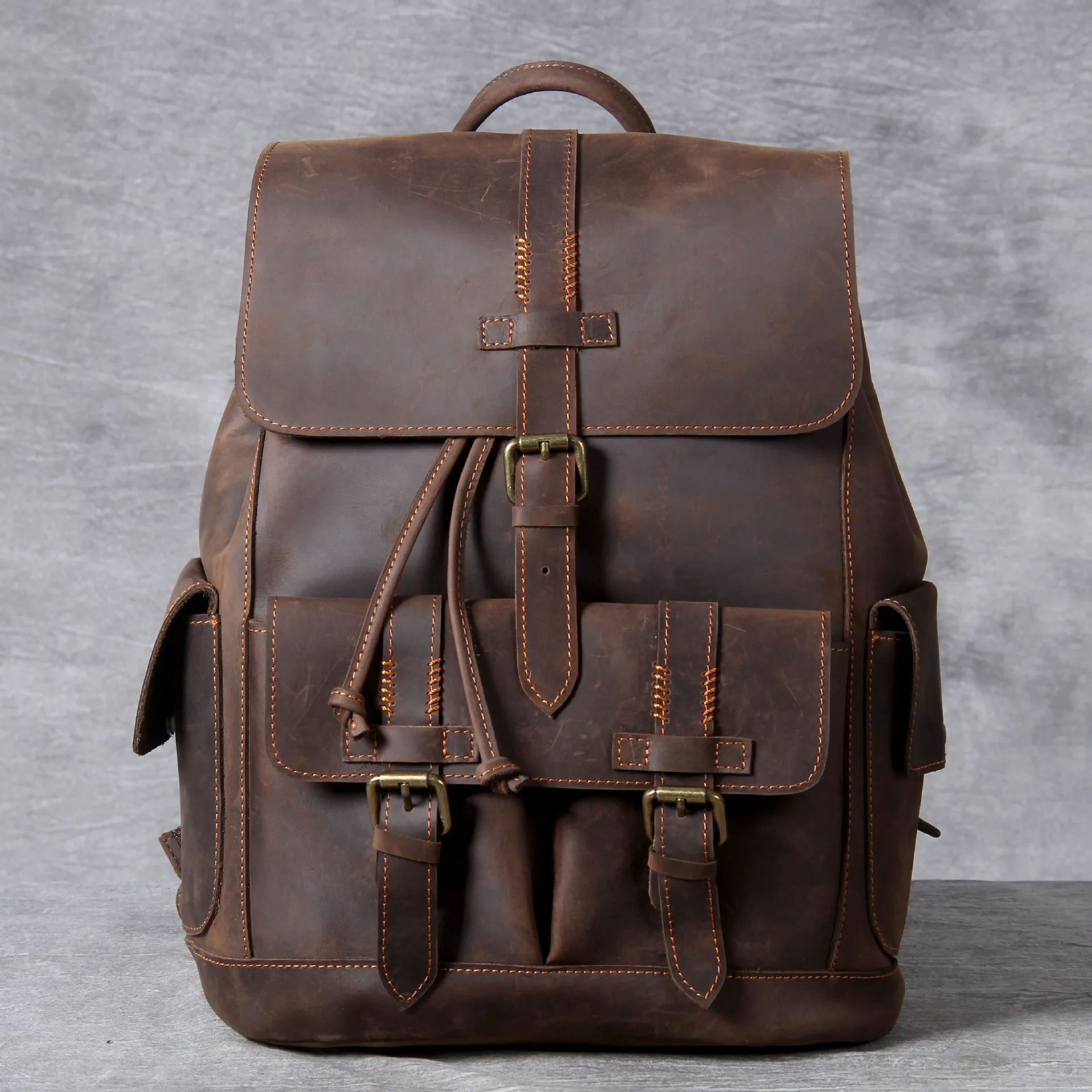 YAAGLE High Quality Genuine Leather Outdoor Backpack YG1112