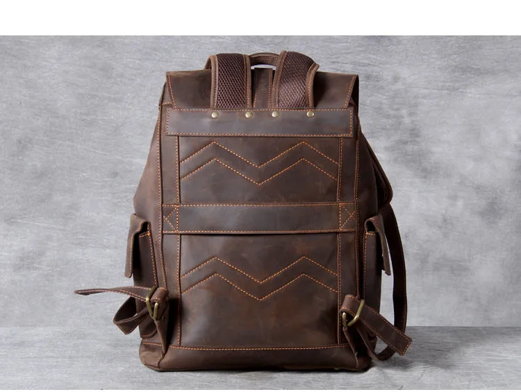 YAAGLE High Quality Genuine Leather Outdoor Backpack YG1112