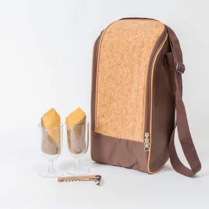 Yuppie Gift Baskets Cork Wine Cooler Bag | Brown