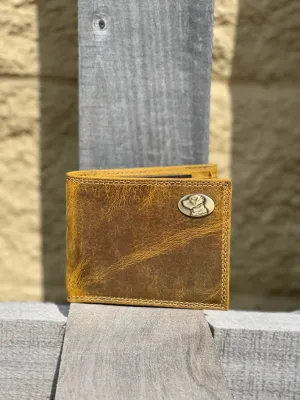 Zep Pro IWT1VINT-LAB Lab Concho Vintage Brown “Crazy Horse” Leather Bi-Fold Wallet